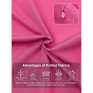 Conjunto de Uniforme Médico para Mujer, Color Rosa, Top con Cuello en V y Bolsillo, Pantalones Jogger, Tejido de Algodón y Poliéster - Product Image 4