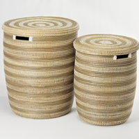 Cesta de pañales para bebé de algas marinas naturales con divisor, organizador de Caddy hecho a mano, contenedor de almacenamiento de Vietnam para exportación