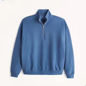 Sudadera con media cremallera para hombre, con logotipo personalizado, de forro polar, cuello alto, oversize, de algodón, tipo pulóver - Product Image 4