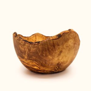 Elegante tazón de madera natural para servir, tazón profundo de madera maciza tallada para ensaladas, ideal para la presentación moderna en la cocina y el comedor. - Product Image 2