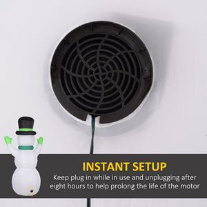 Pupazzo di Neve Natalizio Gonfiabile da 3 Metri con Cappello Nero e LED, Decorazione da Giardino per Esterni, Addobbi Natalizi Gonfiabili - Product Image 6