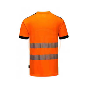 Camiseta de Alta Visibilidad para Trabajo con Cinta Reflectante, 100% Algodón Transpirable, para Uso Industrial y de Construcción para Hombres - Product Image 2