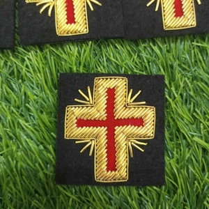Écussons de qualité supérieure pour prêtres religieux, brodés à la main, personnalisés, en fils d'or, pour la franc-maçonnerie, fournitures de régalia - Product Image 3