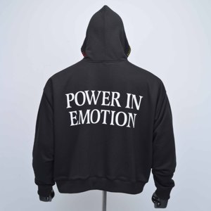 เสื้อฮู้ดปักลายตามสั่ง NRL ทรงปกติสำหรับผู้ชาย สีดำ ผ้าฝ้ายเฟรนช์เทอร์รี่ สไตล์ลำลองสำหรับฤดูใบไม้ร่วง ดีไซน์กระเป๋าโลโก้ด้านหน้า - Product Image 5