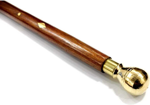 Canne de marche en bois avec poignée finition laiton, style classique, faite à la main, décorative, vintage, pour hommes et femmes, usage domestique - Product Image 5