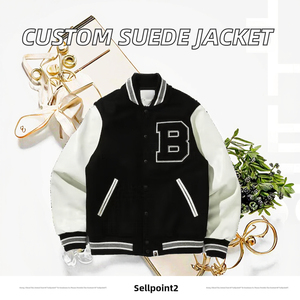 Blouson universitaire noir à capuche SANDRO 100% coton tricoté avec logo brodé S et texte Baby Love, style preppy, coupe classique, hiver - Product Image 3