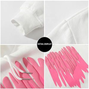 Sweat-shirts à capuche 100 % coton épais, design haut de gamme, poche 3D, coupe classique, unisexe, impression en relief de haute qualité, tissu polaire uni - Product Image 6