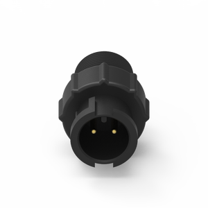 Connecteur industriel étanche IP67, taille 2 broches, contact en laiton, boîtier en nylon moulé avec câble - Product Image 3