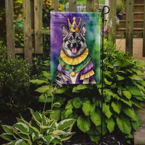 Norvégien Elkhound King Mardi Gras Multicolore Jardin Drapeau Décoratif Boîte Aux Lettres Patio Bannière pour Cour Pelouse Oeuvre pour Lits De Fleurs - Product Image 2
