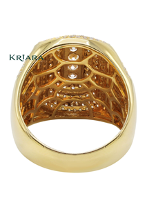Bague pour homme en argent 925 plaqué or jaune avec diamant de laboratoire taille brillant rond, style hip-hop, pour usage quotidien - Product Image 3
