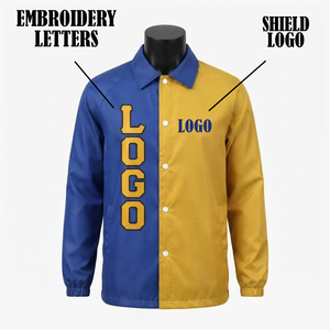 Veste de coach homme 2026 imperméable en polyester coupe-vent avec logo personnalisé sur le devant, design ample unisexe, col à capuche uni - Product Image 5
