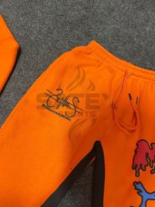 <b>Wholesale</b> Men's Splash Wide Legged <b>Sweatpants</b> Custom Logo New <b>Flared</b> Pants Vintage Mens Casual 100% Cotton Terry Mid Elastic - Product Image 2