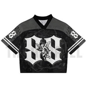 Camiseta Deportiva de Malla Estilo Vintage Americano 2026, Personalizada para Béisbol y Fútbol, Corte Holgado, Estilo Urbano, Jersey de Fútbol OEM - Product Image 4