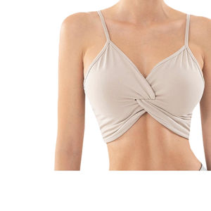 Soutien-gorge de sport pour femme à bretelles croisées, sans couture, élastique, col en V, maintien élevé, confortable, respirant, durable, pour la gym et le fitness - Product Image 1