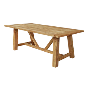 Table à manger au design minimaliste avec plateau carré en bois et structure en teck pour ensemble de jardin - Product Image 2
