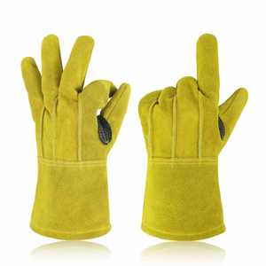 Fabricants directs d'usine, gants de travail en cuir de qualité supérieure, couleurs et designs demandés par les clients, gants de travail en cuir résistants. - Product Image 4