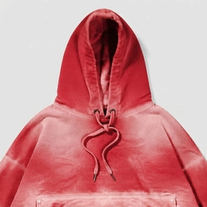 Sweat à capuche streetwear pour homme 100% coton, avec strass, effet vieilli, de haute qualité, grammage lourd, vintage, délavé à l'acide, effet soleil, pour l'hiver - Product Image 4