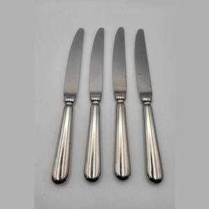 Cuchillo de Cena de Diseño Moderno con Rayas Metálicas, Vajilla Lineal Acanalada para Hotel, Proveedor Mayorista, Exportación a Granel - Product Image 3