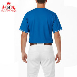 Maillot de baseball bleu pour homme avec pantalon blanc, ensemble uniforme de baseball respirant en polyester, taille adulte - Product Image 6