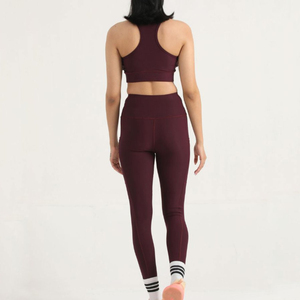 Women Mid Waist Double Layer <b>Leggings</b> Full Length Pocketed Elastic Waist Activewear Yoga Pants Belt Eco-Friendly 2-Piece Set - Product Image 2