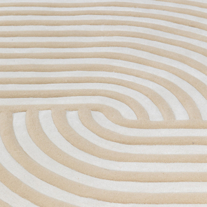 Tapis de luxe tufté à la main en laine de Nouvelle-Zélande, forme irrégulière, style moderne minimaliste linéaire, sur mesure, fabrication artisanale - Product Image 3