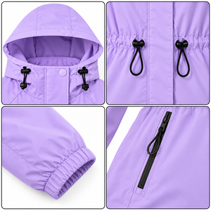 Chaqueta Cortavientos Ligera Impermeable para Mujer, con Capucha, Estampado Deportivo, Transpirable, Resistente al Viento, para Actividades al Aire Libre - Product Image 3