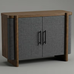 Aparador Moderno de Roble Macizo de 2 Puertas para Sala de Estar - Almacenamiento Ecológico y Resistente al Agua - Product Image 1