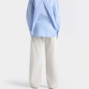 กางเกงขายาวทรงตรงแฟชั่นใหม่สำหรับผู้หญิง สวมใส่สบาย เอวสูง ระบายอากาศได้ดี สไตล์วินเทจ รับผลิตแบบ OEM - Product Image 3