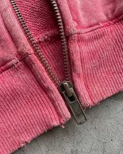 Sudadera con Capucha y Cremallera Extra Grande Rosa, Unisex, Felpa Francesa, Estilo Casual para Otoño, Corte Regular, Color Sólido, Diseño con Bolsillos - Product Image 5