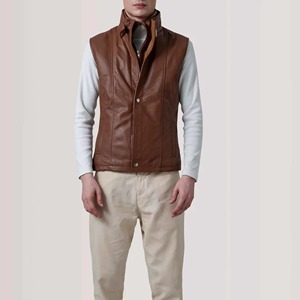 Chaleco de cuero para hombre, estilo casual, sin mangas, para club de motociclistas, personalizable, en oferta, el mejor chaleco de cuero para motociclistas. - Product Image 2