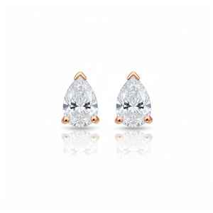 ต่างหูเพชรทรงหยดน้ำรูปไข่เพาะเลี้ยงในห้องปฏิบัติการ ทองคำแท้ 14K แบบเม็ดเดี่ยว ของขวัญแต่งงานสำหรับเจ้าสาว ของขวัญเสริมเสน่ห์ - Product Image 2