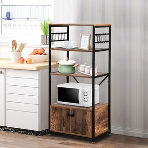 Estante de cocina de estilo industrial HODELY RT MDF de 5 capas con armarios de hierro forjado - Product Image 2