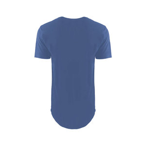 T-shirt classique à col rond pour homme en coton Supima bleu chiné 3602, T-shirt long en coton, T-shirt classique bleu royal standard - Product Image 2
