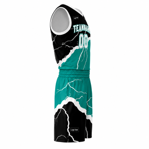 Uniformes de Baloncesto Personalizados, Conjunto de Camiseta y Pantalones Cortos, Secado Rápido, Transpirable, 100% Poliéster, Antibacteriano, Deportivo - Product Image 4