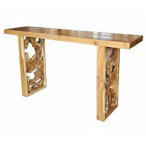 Mesa Consola de Madera de Teca de Grado Lujoso, Diseño Escultural Único, Precio de Fábrica, Moderna, Duradera, Escritorio Decorativo, Mesa de Madera Sólida Sostenible - Product Image 3