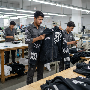 Novedad 2026: Sudaderas con capucha con cremallera de felpa francesa con parches bordados personalizados y lavado ácido, de fabricante de prendas de streetwear. - Product Image 6