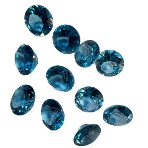 Piedras Preciosas Sueltas de Alta Calidad, Topacio Azul de Londres, Corte Brillante Redondo de 7mm, Facetadas, con Cambio de Color - Product Image 1