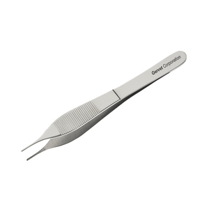 Achetez des pinces à tissus dentaires de qualité supérieure, pinces Adson fines 1X2 dents avec manche dentelé robuste, 15 cm - 6 pouces de long - Product Image 1