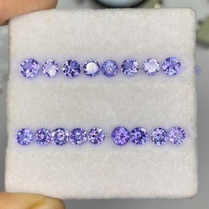 Pierre précieuse naturelle Tanzanite bleue 5 mm, taille ronde facettée, pierre en vrac pour bagues et pendentifs, prix de gros - Product Image 4