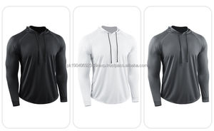Printemps et automne nouveaux hommes sweat à capuche de sport hommes ample à manches longues couleur unie respirant haut décontracté sweats à capuche course à capuche chemises - Product Image 4