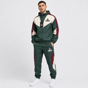 Ensemble survêtement coupe-vent pour homme, veste à capuche et pantalon assorti, coupe-vent léger, vêtements de sport décontractés, tenue streetwear - Product Image 1