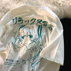 Camiseta Vintage para Hombre con Gráfico de Anime, Diseño de Chica Manga Japonesa, Estilo Harajuku, Talla Grande, Algodón - Product Image 2
