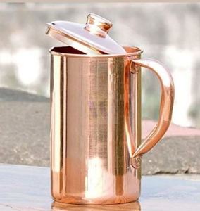 Ensemble de carafes en cuivre pour centre de table de salle à manger de luxe, service d'eau en métal avec verres, durable et réutilisable pour la table de cuisine. - Product Image 2