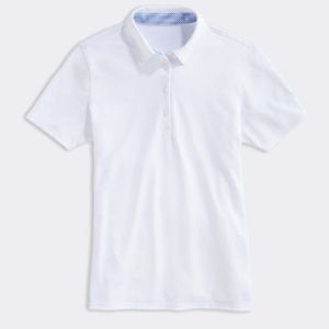 Chemise d'été en piqué de coton blanc pour femme, manches courtes, couleur unie, coupe décontractée, anti-boulochage, logo personnalisé - Product Image 1