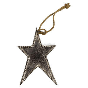 Decoración de árbol de Navidad de aluminio Vintage de estilo Vintage de alta calidad, decoración del hogar, diseño colgante, diseño pintado interior Chapado en estrella - Product Image 5