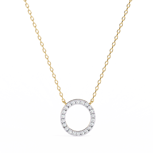 Minimalist 14K <b>Solid</b> <b>Gold</b> Round Cut Set Lab Diamond Solitaire <b>Pendant</b> Necklace for Women Party Gift - Product Image 1