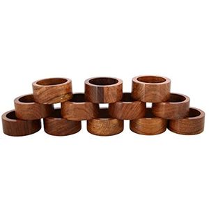 Anneau de serviette en bois au design jeune, qui ajoute une touche de fraîcheur aux rassemblements modernes et aux repas décontractés et chics - Product Image 4