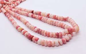 ลูกปัดโอปอลสีชมพูอ่อนทรงรอนเดลล์เรียบขนาด 7-7.5 มม. ลูกปัดโอปอลสีชมพูเชอร์รี่ ลูกปัดพลอยโอปอลสีชมพูธรรมชาติทรงรอนเดลล์แบบหลวม - Product Image 2