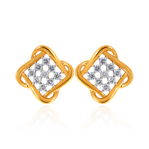 Pendientes de Diamantes Radiant Brilliance, Clásicos de Oro Amarillo con Diamantes Redondos de Corte Brillante, Color G, para Uso Diario de Mujeres - Product Image 1