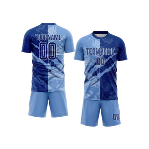 Uniforme de fútbol personalizado conjunto hombres niños transpirable 100% poliéster fútbol Jersey pantalones cortos Kit equipo partido entrenamiento desgaste OEM ODM - Product Image 3